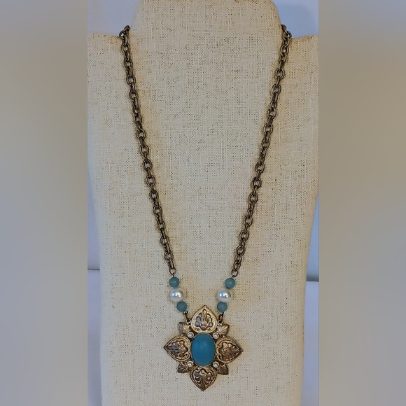 𝐕𝐭𝐠.𝐅𝐚𝐮𝐱 𝐓𝐮𝐫𝐪𝐮𝐨𝐢𝐬𝐞 𝐍𝐢𝐜𝐤𝐞𝐥 𝐒𝐢𝐥𝐯𝐞𝐫 𝐍𝐞𝐜𝐤𝐥𝐚𝐜𝐞 - Picture 4 of 7